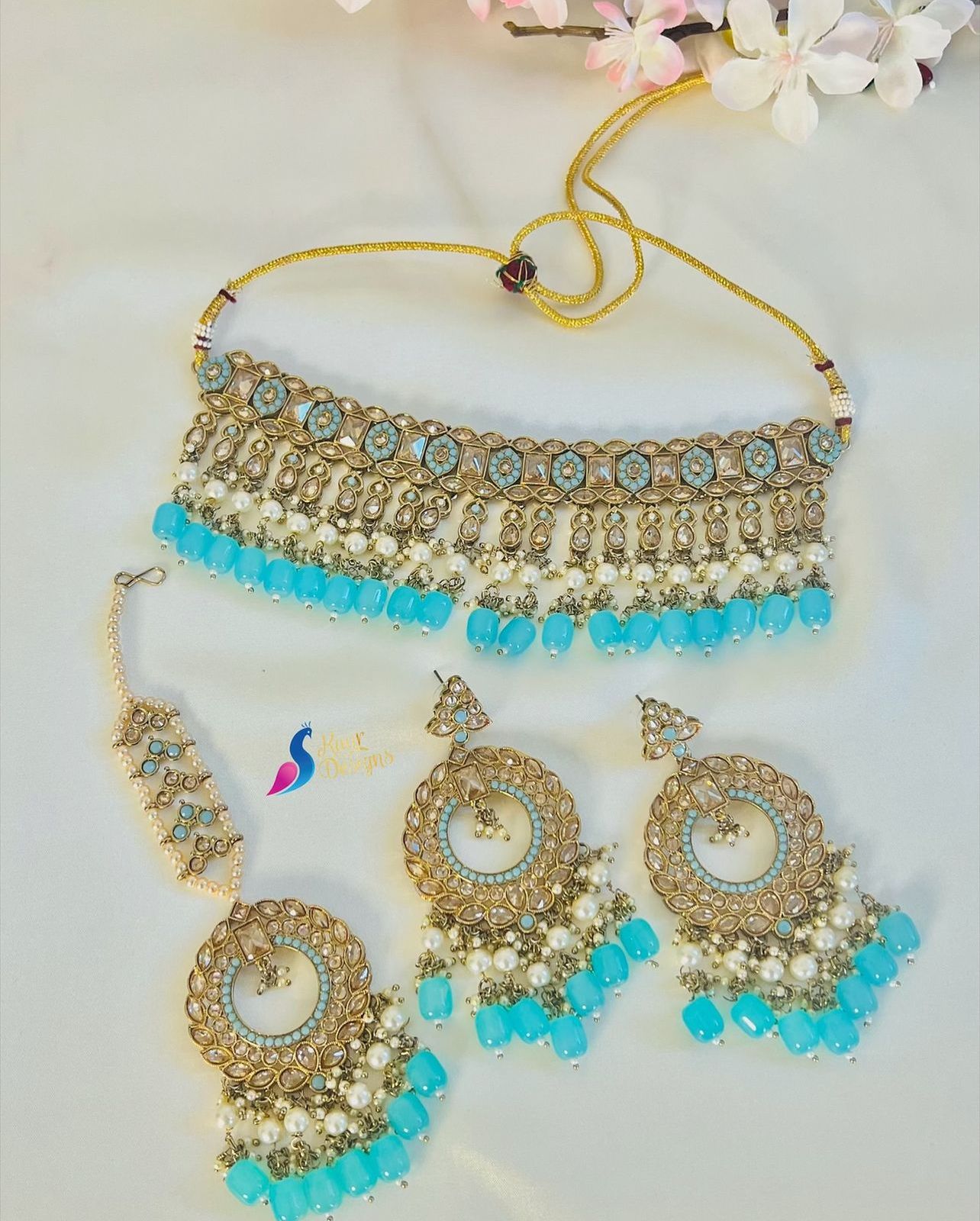 Firozi Polki Choker Set