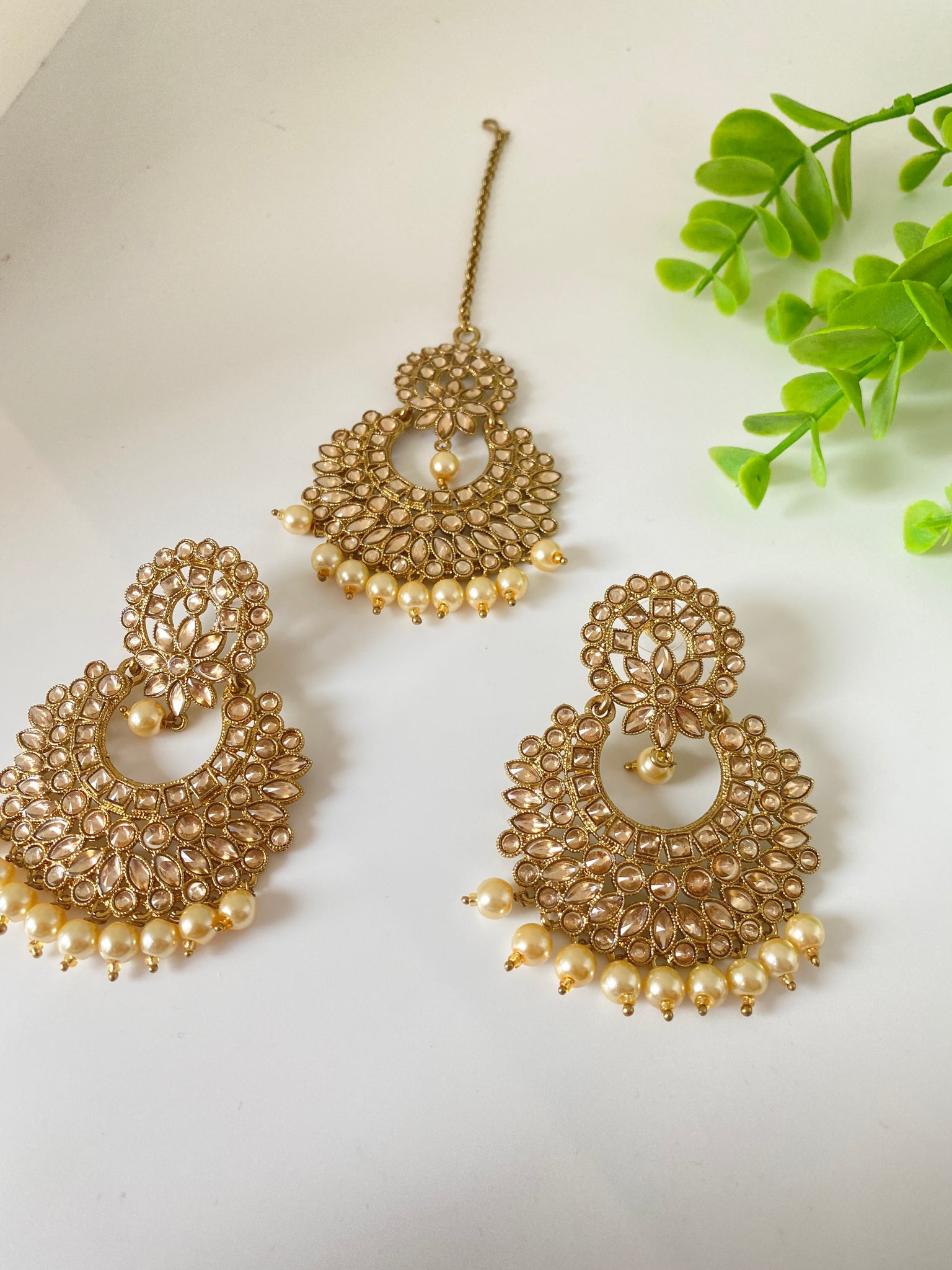 Gold Polki Earring Tikka