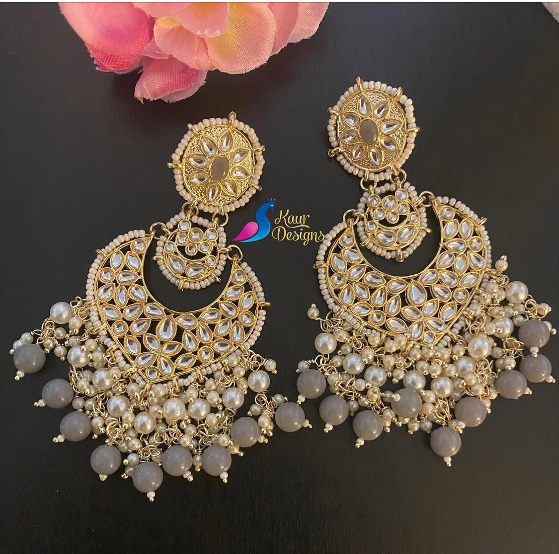 Designer Grey Earrings