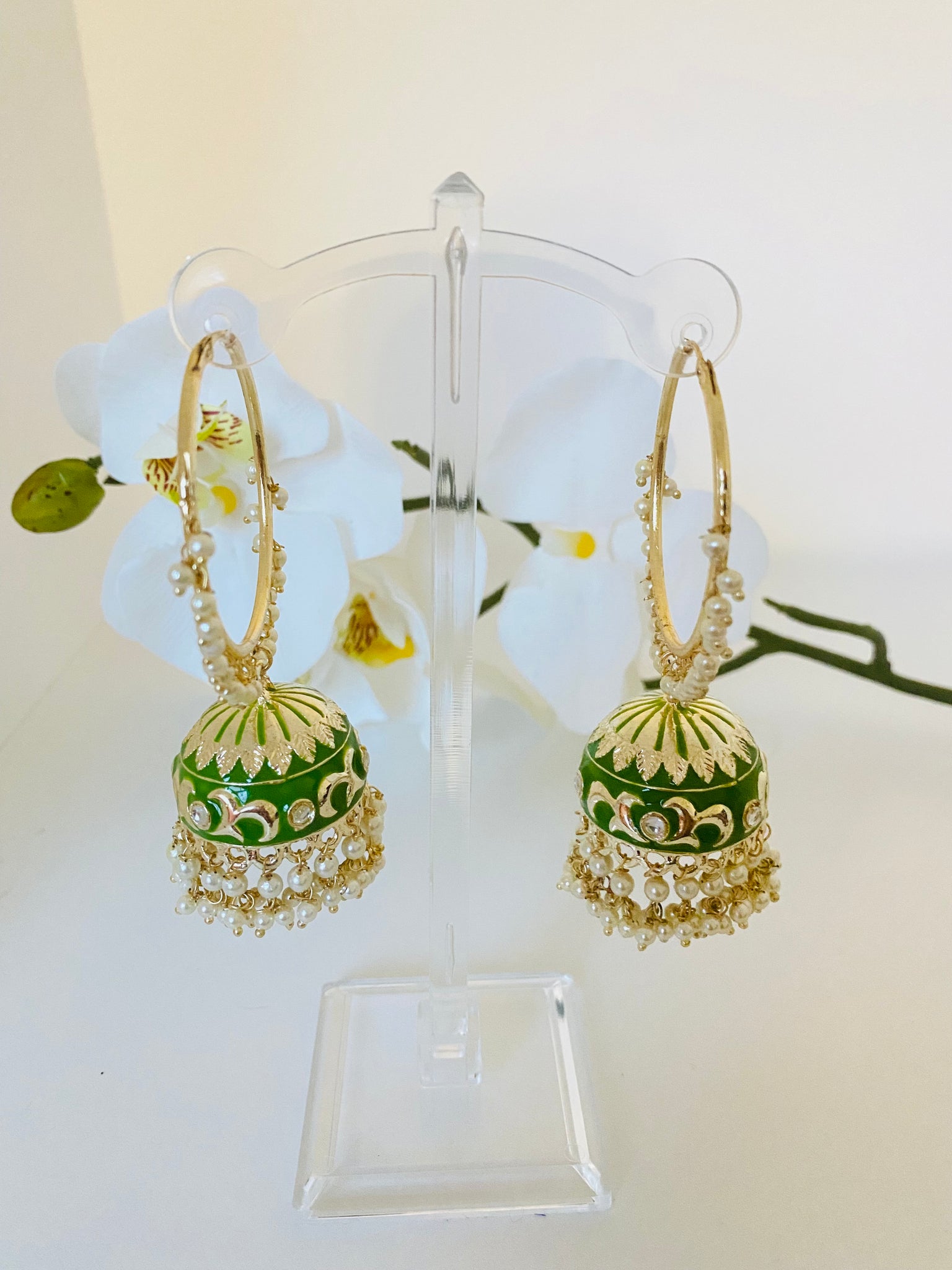 Green & Gold Jhumki Waaliyan