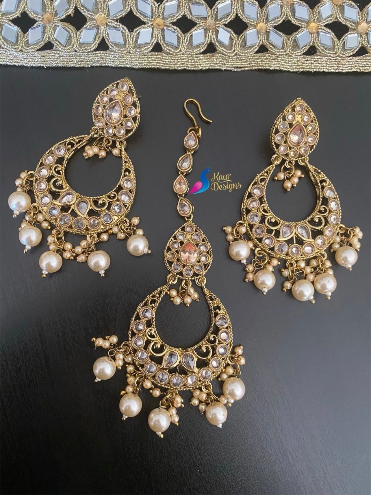 Polki Earring tikka set